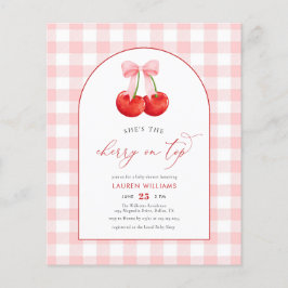 BUDGET Wasserfarbkreuz auf Top Baby Girl Dusche Flyer