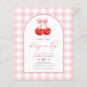 BUDGET Wasserfarbkreuz auf Top Baby Girl Dusche Flyer