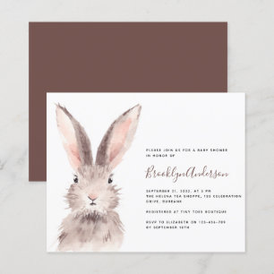 BUDGET Watercolor Bunny Baby Dusche Einladung