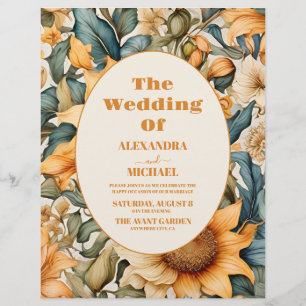 Budget Watercolor Sonnenblumenhochzeit Flyer