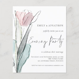 Budget Watercolor Tulip Wedding Abend Party