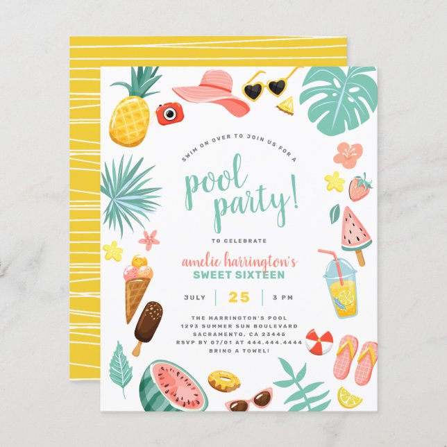 Budget Watermelon, Ananas & Tropical Pool Party (Vorne/Hinten)