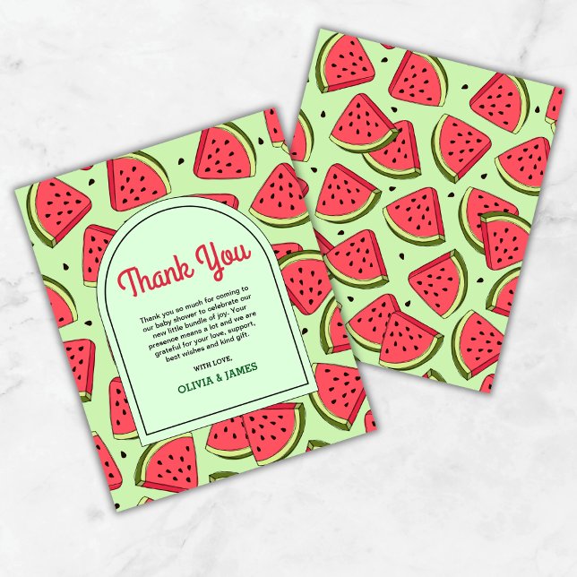 Budget Watermelon Babydusche Danke Karte (Budget A Little Sweetie Summer Watermelon Baby Shower Thank You Card   )