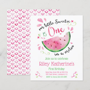 Budget Watermelon Erster Geburtstag Sommer Einladu