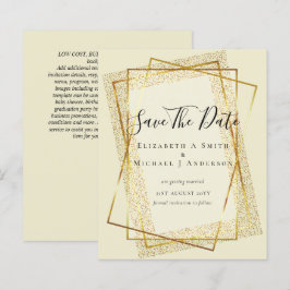BUDGET WEDD RETT DATES Gold Glitzer Geometric