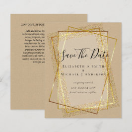 BUDGET WEDD RETT DATES Gold Glitzer Geometric