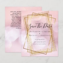 BUDGET WEDD RETT DATES Gold Glitzer Geometric