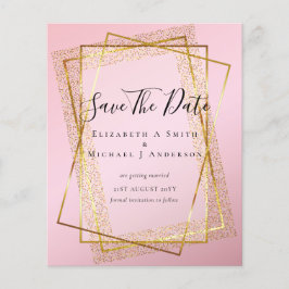 BUDGET WEDD RETT DATES Gold Glitzer Geometric Flyer