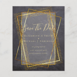BUDGET WEDD RETT DATES Gold Glitzer Geometric Flyer