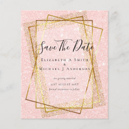 BUDGET WEDD RETT DATES Gold Glitzer Geometric Flyer