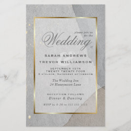 Budget Wedding Abstrakt Pewter Wabi Sabi Invitati