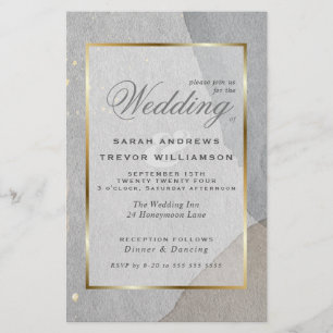 Budget Wedding Abstrakt Pewter Wabi Sabi Invitati