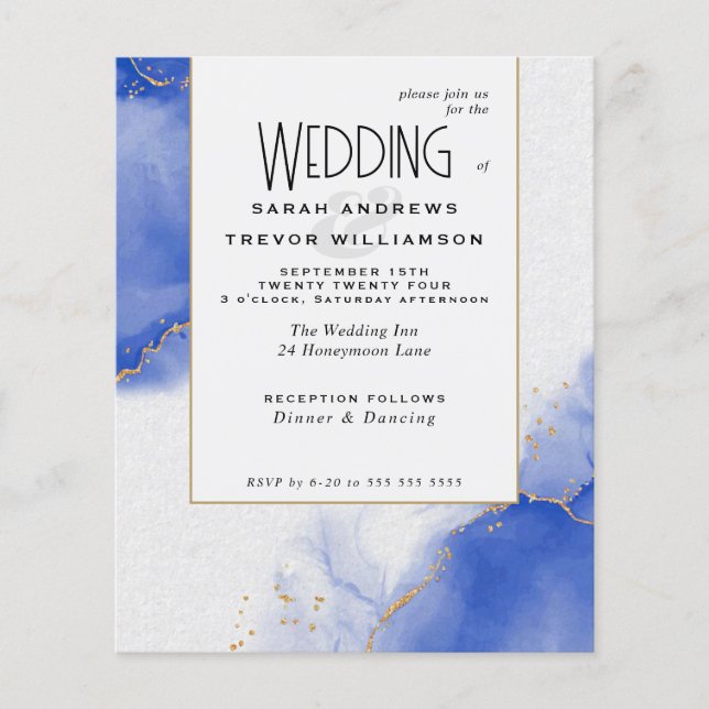 Budget Wedding Abstrakt Royal Blue Skies (Vorderseite)