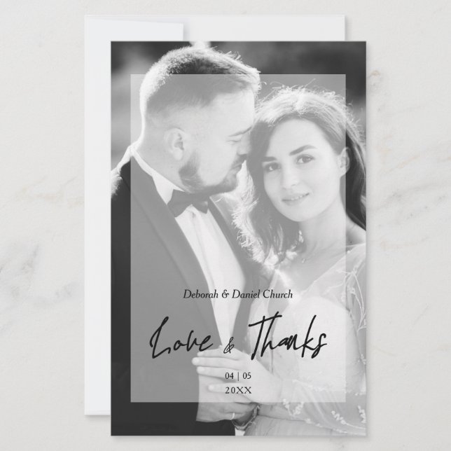 Budget Wedding BW Foto Minimalistisch dank Vellum (Vorderseite)