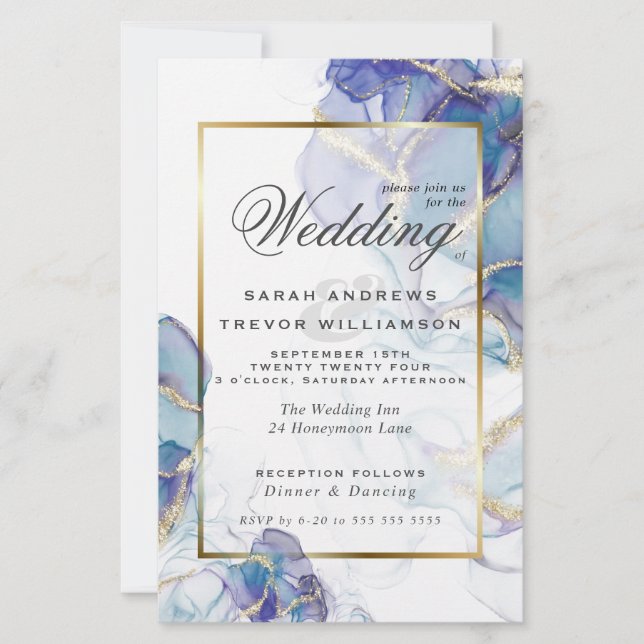 Budget Wedding Celestial Aquamarin Indigo Fluid In (Vorderseite)