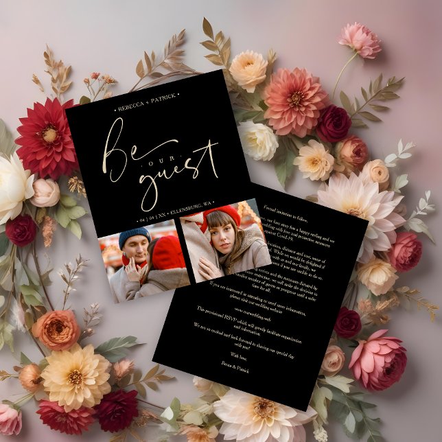 Budget Wedding Collage 2 Fotos sind unser Gast (Budget Wedding Collage 2 Photos Be Our Guest
Low Cost Collage Two Photos Be Our Guest Romantic Cards)
