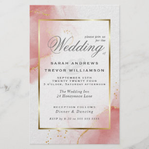 Budget Wedding Coral Rose Gold Abstrakt Marbled I