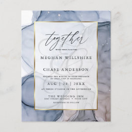Budget Wedding Dusty Blue Mauve Fluid Ink