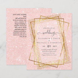 BUDGET WEDDING EINLADUNGEN Gold Glitter Geometric