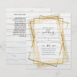BUDGET WEDDING EINLADUNGEN Gold Glitter Geometric