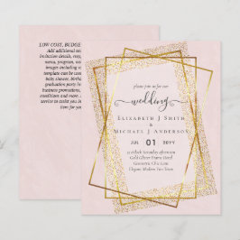 BUDGET WEDDING EINLADUNGEN Gold Glitter Geometric