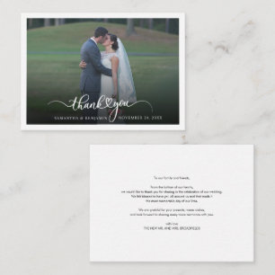 Budget Wedding Foto Newlyweds Dankeschön Karte
