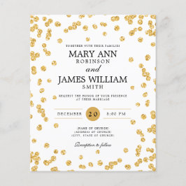Budget Wedding Gold Glitzer Confetti Einladung