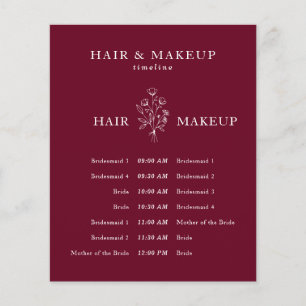 Budget Wedding Hair Makeup Timeline borundy Flyer
