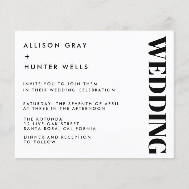Budget Wedding Invitation  Flyer (Vorne)