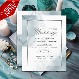 Budget Wedding Pale Aqua Aquamarin Silver Abstrakt