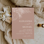 Budget Wedding Pampas Grass Terracotta Flyer<br><div class="desc">Minimalistische botanische Pampasgras,  Blätter aus Palm,  florale Blume Linie Art Terracotta (Terracotta) und Neutral Brown Earth Tone Boho Bohemisch Sketch Hochzeitsfeier (Herbst),  Winter-,  Frühlings- oder Sommereinladungen - beinhalten eine schöne und elegante Schriftzeichen-Typografie für die besondere Hochzeitstagsfeier.</div>