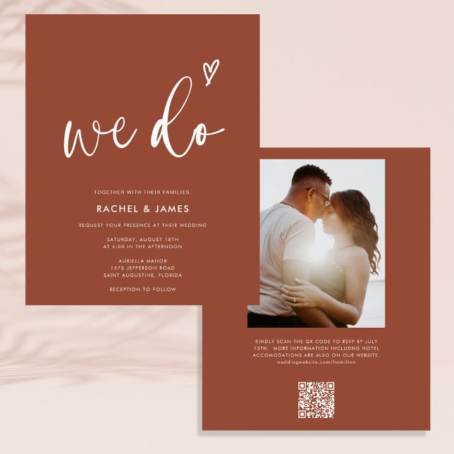 Budget Wedding Qr Code Burnt Orange Terracotta (Von Creator hochgeladen)