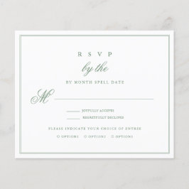 Budget Wedding RSVP Basil Green