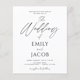 Budget Wedding Schwarz-weiß Script Typografy