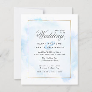 Budget Wedding Sky Blue Watercolor Wash