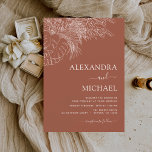 Budget Wedding Terracotta Burnt Orange Floral Flyer<br><div class="desc">Das Budget Burnt Orange Minimalistische botanische Pampas Grass,  Palm Blätter,  florale Blume Linie Art Terracotta (Terracotta) und Neutral Brown Earth Tone Boho Bohemisch Sketch Wedding Herbst (Herbst),  Winter,  Frühling oder Sommer Einladungen - beinhaltet schöne und elegante Schrift Typografie für die besondere Hochzeitstagsfeier.</div>