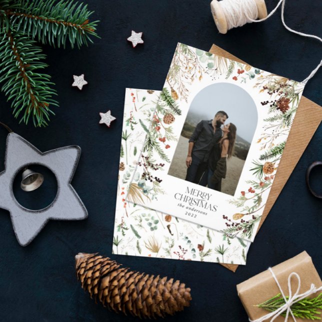 Budget Weihnachten 1 Foto Bogen Aquarell botanisch Flyer (Von Creator hochgeladen)