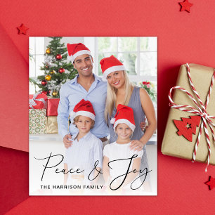 Budget Weihnachten Friede Freude drei Foto-Karte