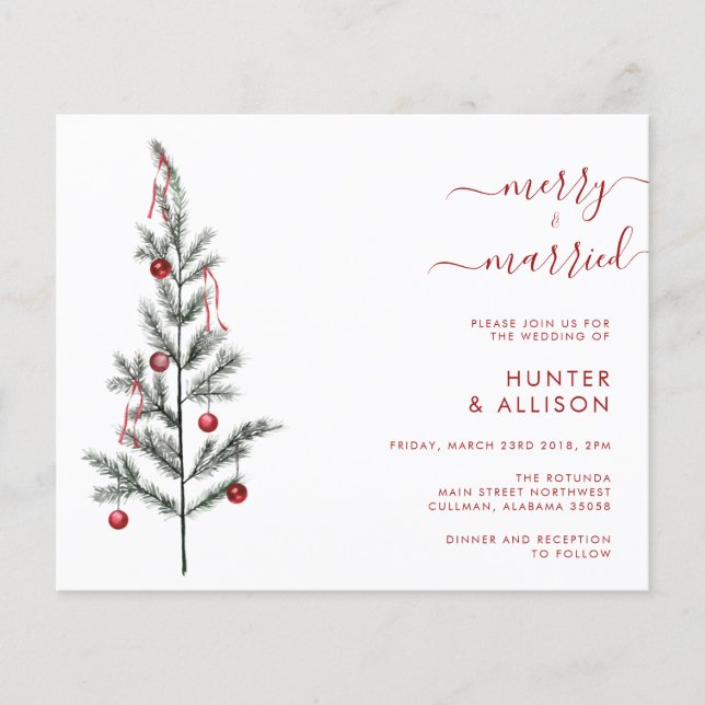 BUDGET Weihnachten Hochzeit Einladung Flyer (Vorne)