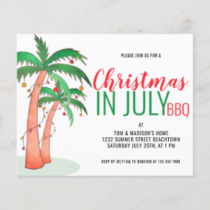 Budget Weihnachten im Juli BBQ-Party-Einladung