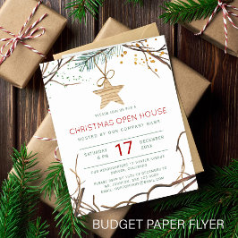 Budget Weihnachten Moderne Open House Einladung Flyer