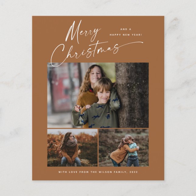 Budget-Weihnachts-Script-3-Foto-Weihnachtskarte (Vorderseite)