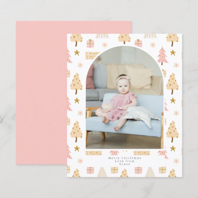 BUDGET Weihnachtsbaum Rosa Foto Personalisiert (Vorne/Hinten)