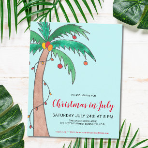 Budget-Weihnachtsfeier im Juli Palm-Einladung