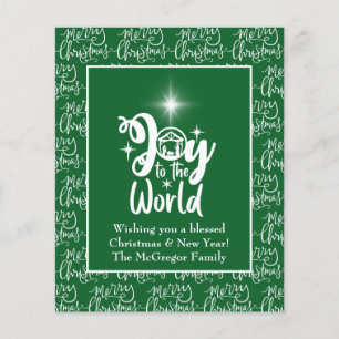 Budget-Weihnachtskarte Nativity Freude Grün Flyer