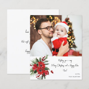 Budget-Weihnachtsstern-Blumen-Notiz-Foto-Urlaub