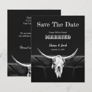Budget Western Schwarz-Weiß Save-the-Date