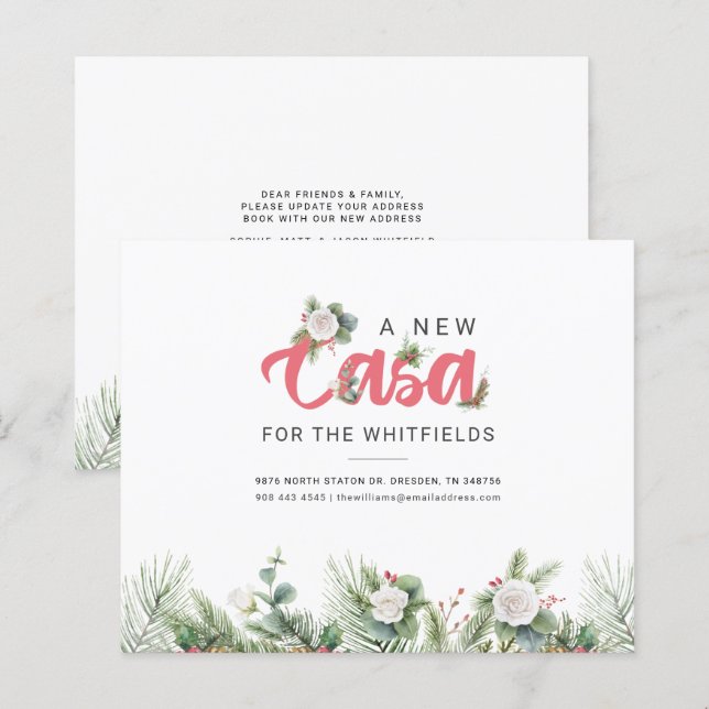 Budget Weve Moved Floral Berry Bewegung Ankündigun (Vorne/Hinten)