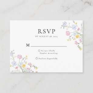 Budget Whimsical Rococo Floral Crest Hochzeit RSVP Begleitkarte