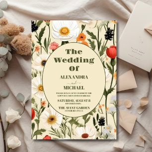 Budget Whimsical Wildblume Meadow Wedding Flyer